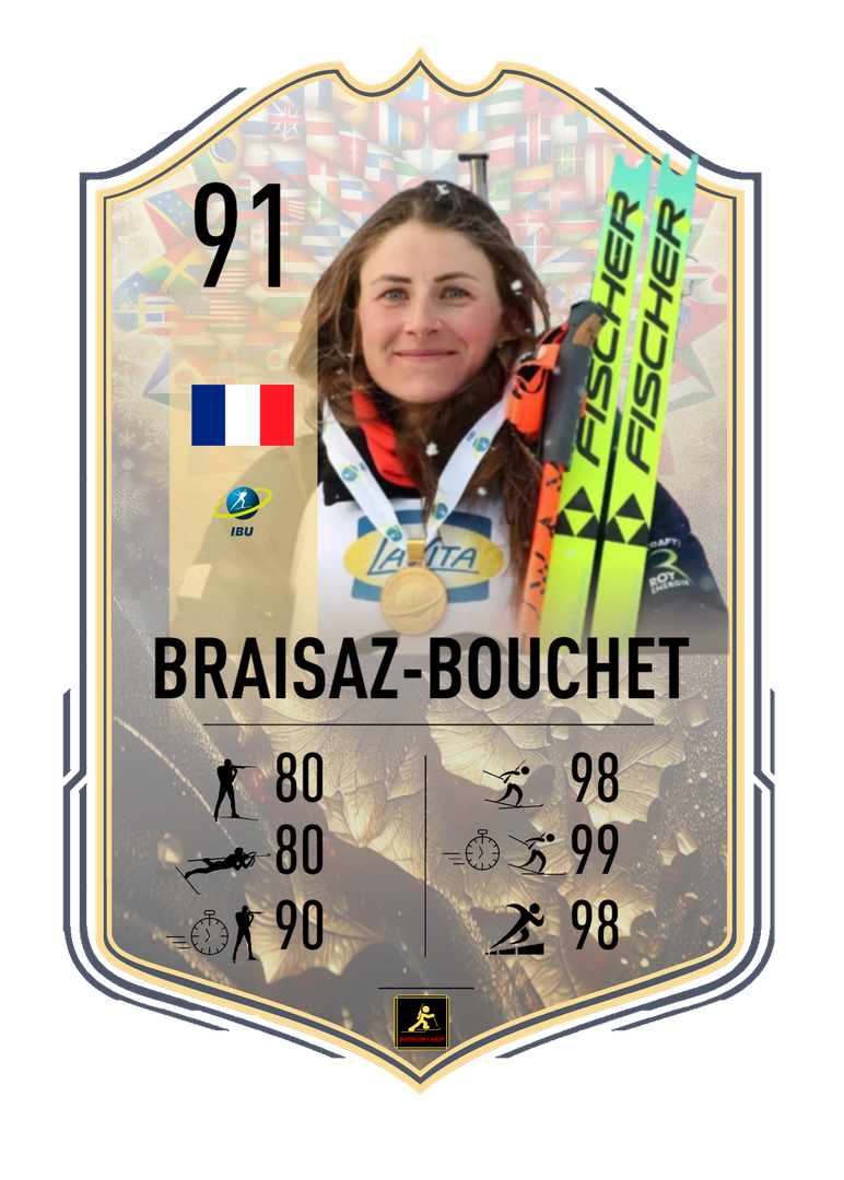 Justine Braisaz Bouchet - Lenzerheide 2025 World Championships Star - Sprint and Women Relay World Champion - 3rd of the Pursuit - Biathlon Cards